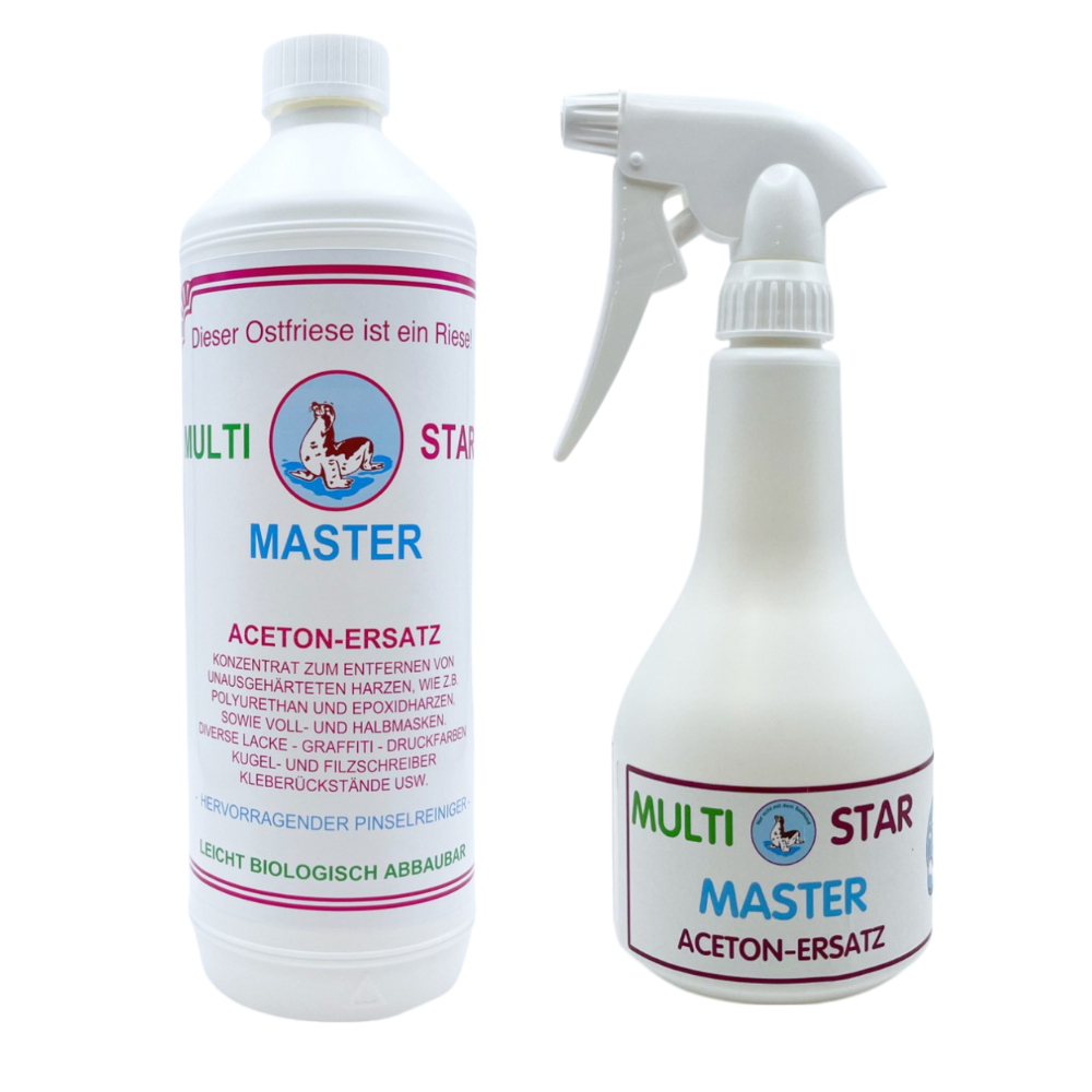 Multi-Star MASTER Aceton Ersatz (1L) + Sprühflasche 500ml (leer)