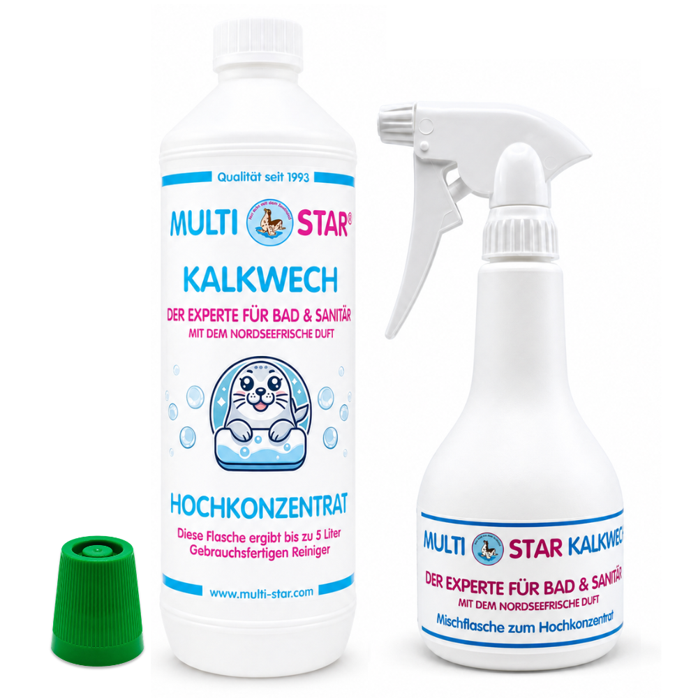Multi-Star KALKWECH Kalkentferner Konzentrat (1L) + Sprühflasche 500ml (leer)