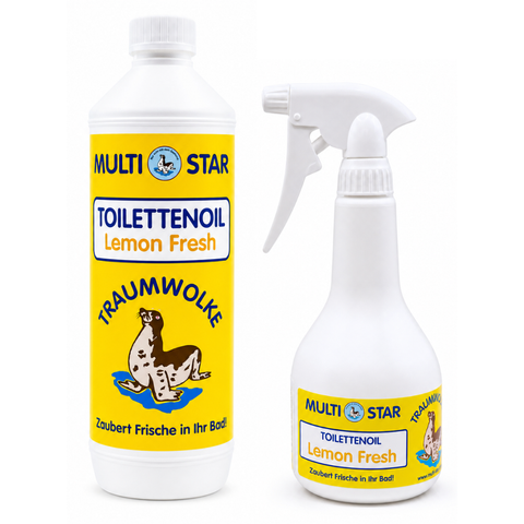 TRAUMWOLKE Toilettenoil (1L) “Lemon Fresh” + Sprühflasche (leer)